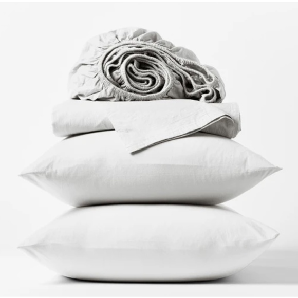 Coyuchi Other - Coyuchi Organic Crinkled Cotton Percale King Sheet Set White